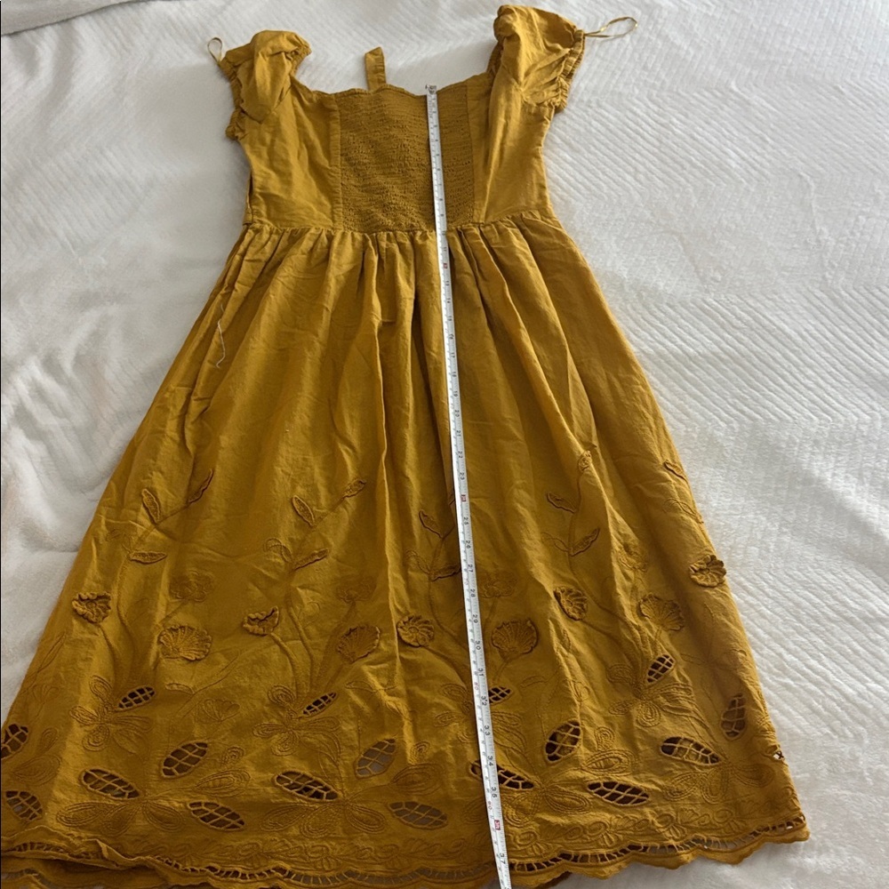Zara Mustard Smocked Dress - Picture 4 of 4